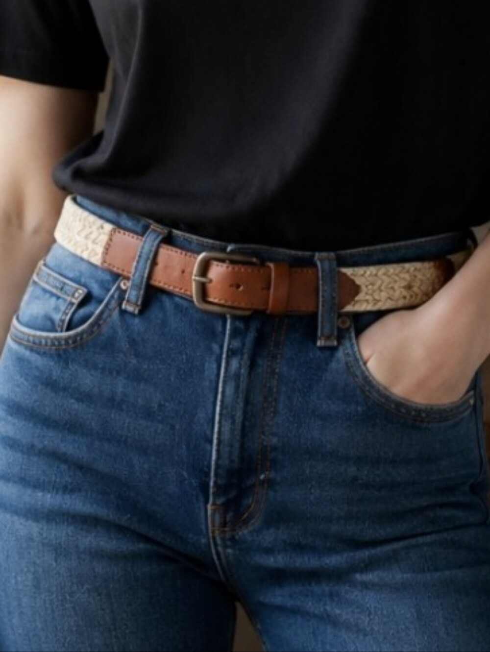 Fossil braided belt Women's Size 32 tan